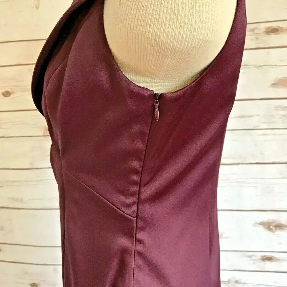EVAN-PICONE Women Sleeveless Fully Lined Knee Length Burgundy Party Dress Size 4 - Picture 10 of 12